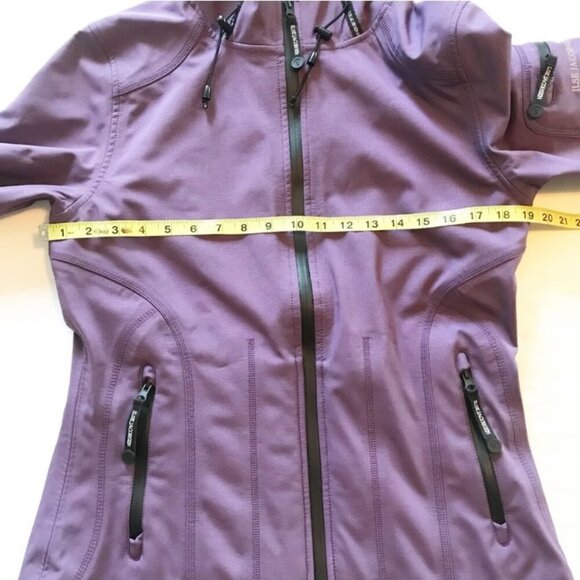 Ilse Jacobsen Sz 10 Purple Hooded Rain Jacket | Softshell | Zip Front EUC - Picture 5 of 9